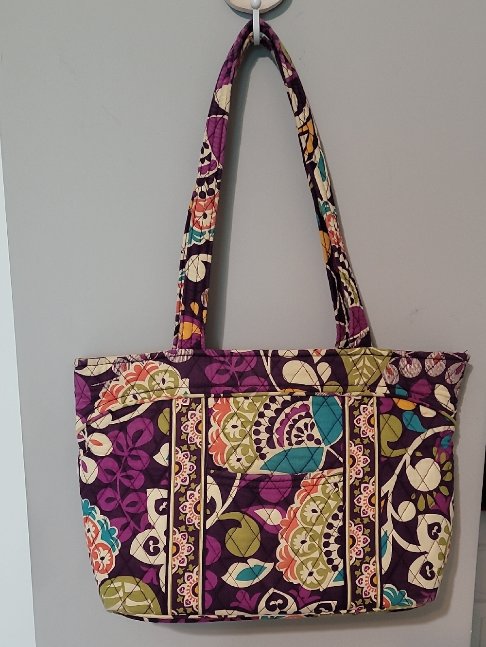 Vera Bradley Quilted Zip Top Tote Bag